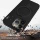 For iPhone 14 Pro Max Liquid Silicone MagSafe Magnetic Phone Case with Ring Holder(Black)