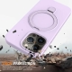 For iPhone 15 Pro Liquid Silicone MagSafe Magnetic Phone Case with Ring Holder(Lilac Purple)