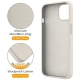 For iPhone 13 Liquid Silicone MagSafe Magnetic Phone Case with Ring Holder(Antique White)
