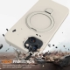For iPhone 13 Liquid Silicone MagSafe Magnetic Phone Case with Ring Holder(Antique White)