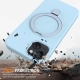 For iPhone 13 Liquid Silicone MagSafe Magnetic Phone Case with Ring Holder(Sky Blue)