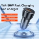 Yesido Y64 PD30W Type-C + QC20W USB Super Fast Car Charger (Black)