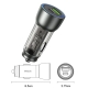 Yesido Y49 Car USB3.0 Fast Charger 30W Translucent PD Fast Charging(Black)