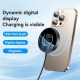 Yesido DS28 15W Smart Digital Display Magnetic Wireless Charger with 1.2m Type- C Cable (Black)