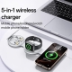 Yesido DS29 5 in 1 Foldable Wireless Fast Charger Station for Phone / Watch / Earphone(White)