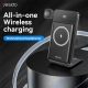 Yesido YP69 Watch / Earphone / Phone Charging Stand 15W Wireless Charger 10000mAh Power Bank(Black)