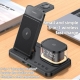 Yesido DS23 5 in 1 Multifunction Clock Wireless Fast Charge Station For Samsung Phone Series / Watch / EarPods(Black)
