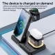 Yesido DS23 5 in 1 Multifunction Clock Wireless Fast Charge Station For Samsung Phone Series / Watch / EarPods(Black)