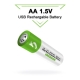 SMARTOOOLS 4Pcs 1.5V 2600mWh AA Battery Rechargeable Li-ion Battery for Wireless Doorbell LED Flashlight