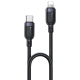 Yesido CA189 27W Type-C to 8 Pin Aluminum Alloy Data Cable, Length: 1.2m(Black)